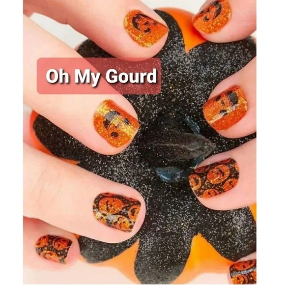 *Retired, HTF* Color Street: Oh My Gourd! | Halloween Orange Black Pumpkin - Picture 6 of 8